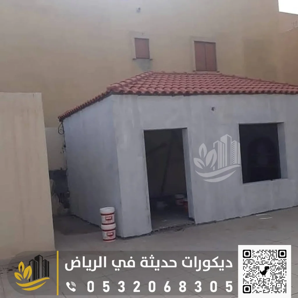 تصميم ملحق خارجي في شمال الرياض في حي الملقا